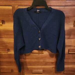 Forever 21 Deep Blue Knit Cardigan